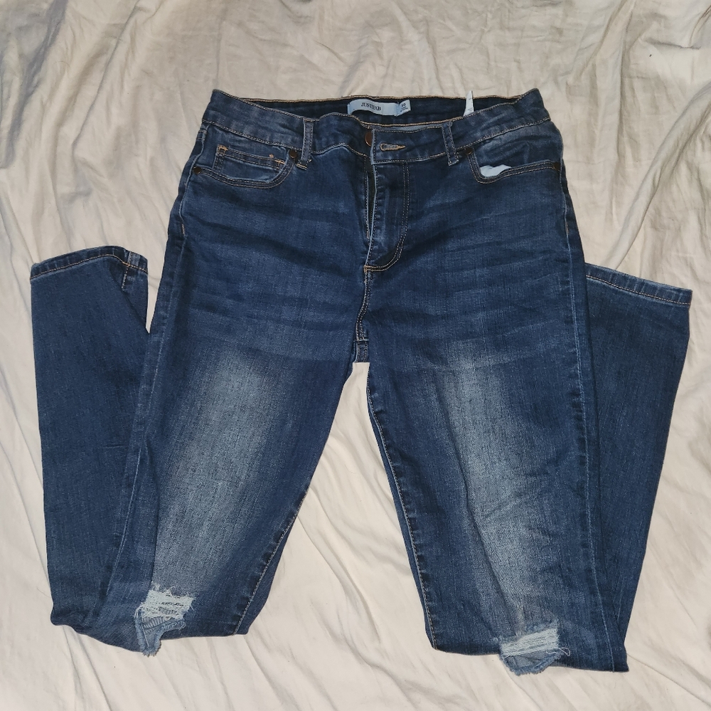 JustFab distressed skinny jeans